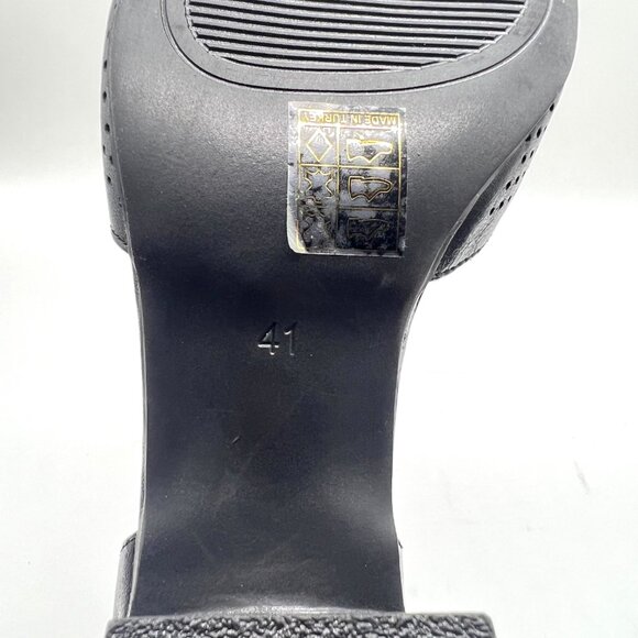 Spring Step Womens 41 EU 9.5 - 10 US Black Leather Block Heels Pumps Shoes - Picture 14 of 15